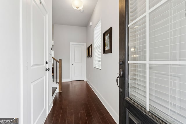 5726 Taylor Way, Sandy Springs, GA 30342 - hallway featuring dark wood-style flooring and stairway
