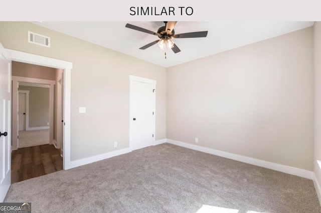 107 Tilden Way, Perry, GA 31069 - unfurnished bedroom with carpet floors, baseboards, and a ceiling fan