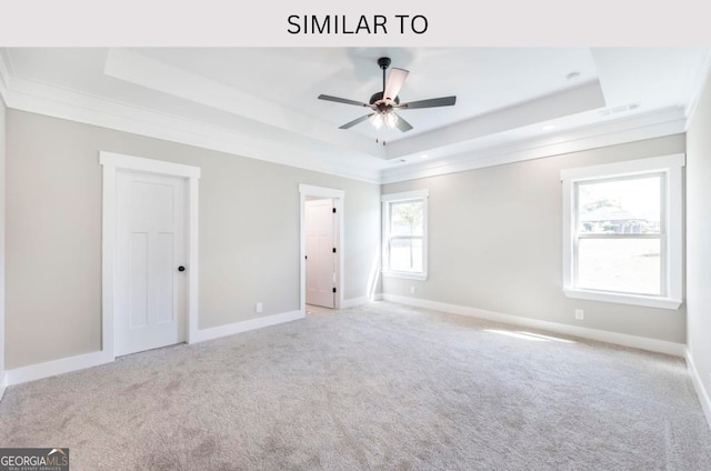 107 Tilden Way, Perry, GA 31069 - unfurnished bedroom with a raised ceiling, ornamental molding, carpet flooring, and recessed lighting