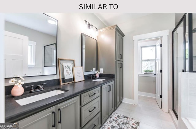 107 Tilden Way, Perry, GA 31069 - full bathroom featuring double vanity, a shower stall, and tile patterned floors