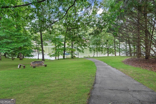 view of community with a lawn