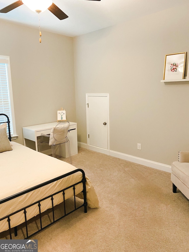 5745 Pickens Garden Ln, Powder Springs, GA 30127 - bedroom with light carpet and baseboards