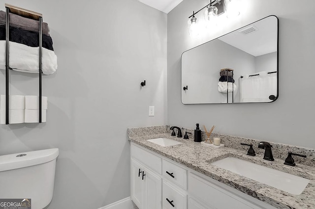 58 Estate Dr, Dahlonega, GA 30533 - full bath featuring toilet, baseboards, and double vanity