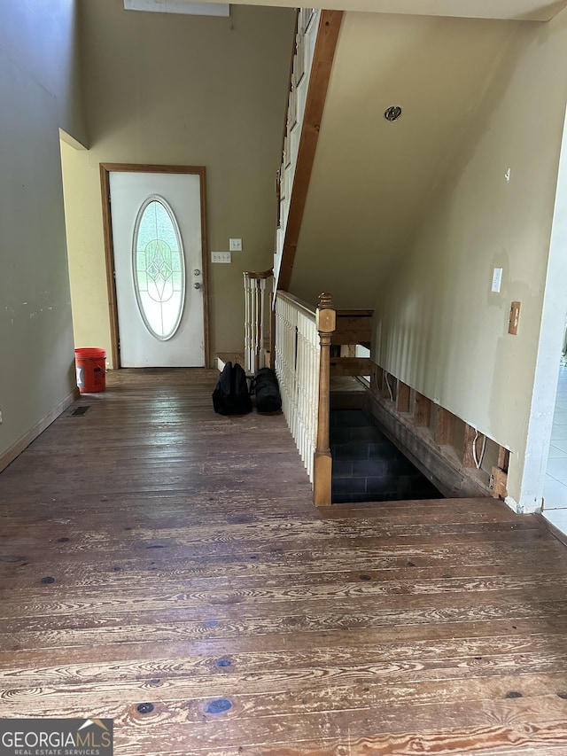 78 Ramblin Rose Ln, Rabun Gap, GA 30568 - foyer with wood finished floors and a high ceiling