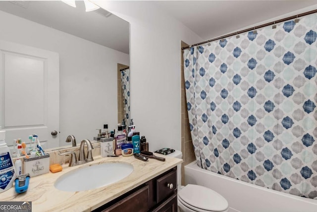 3475 Summerlin Pkwy, Lithia Springs, GA 30122 - full bath featuring shower / tub combo, toilet, and vanity