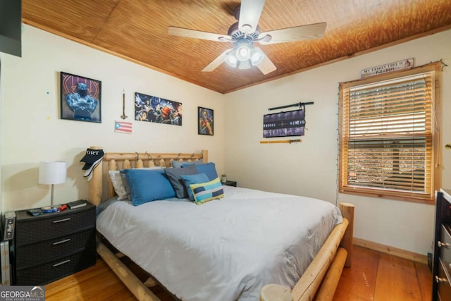 27 Alpine Dr Unit 3625, Ellijay, GA 30540 - bedroom with light wood-style flooring, a ceiling fan, and wood ceiling