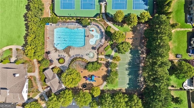 birds eye view of property