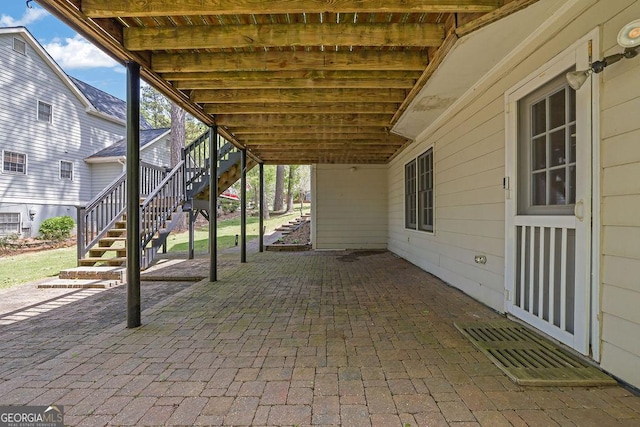 7037 Waters Edge Dr, Stone Mountain, GA 30087 - view of patio / terrace featuring stairs