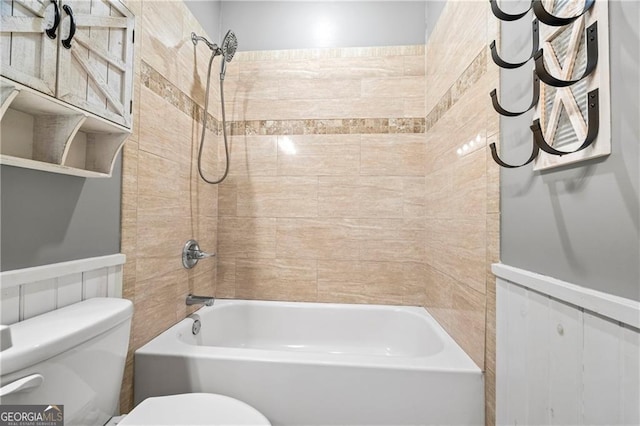 1759 Moccasin Gap Rd, Lula, GA 30554 - bathroom featuring toilet and shower / bathtub combination
