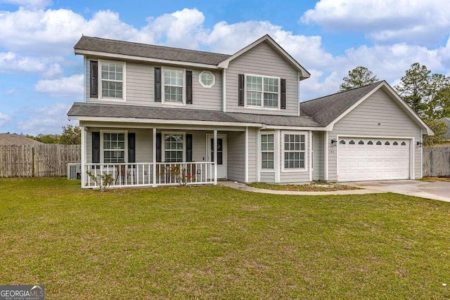 104 Sugar Maple Way, Kingsland, GA 31548 - view of front of property featuring an attached garage, covered porch, and driveway