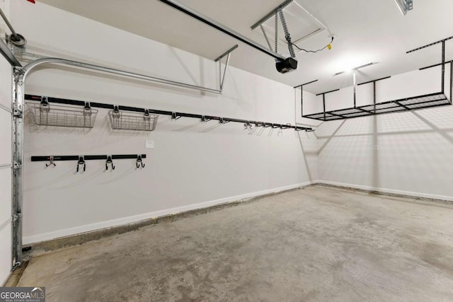 garage with baseboards