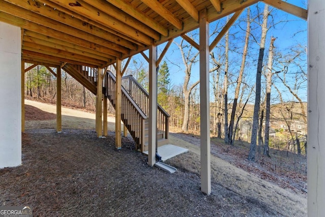 view of yard with stairs