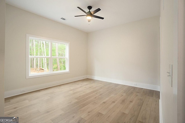 502 Camp Lake Rd, Monroe, GA 30655 - unfurnished room with light wood-style floors, ceiling fan, and baseboards