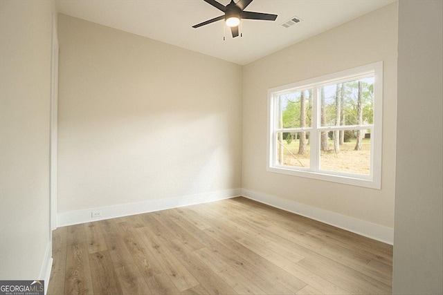 502 Camp Lake Rd, Monroe, GA 30655 - empty room featuring baseboards, ceiling fan, and light wood-style flooring