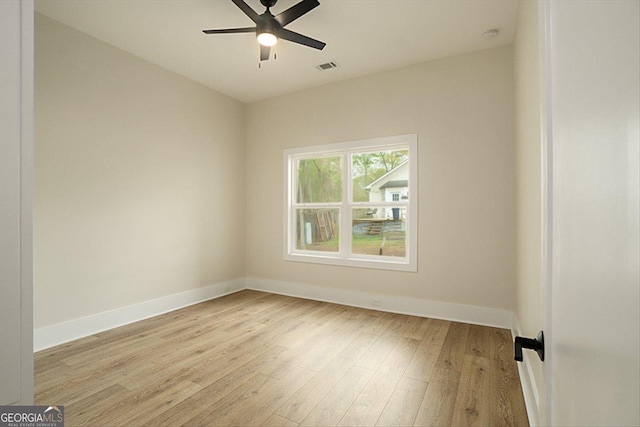 502 Camp Lake Rd, Monroe, GA 30655 - unfurnished room with light wood-type flooring, baseboards, and ceiling fan