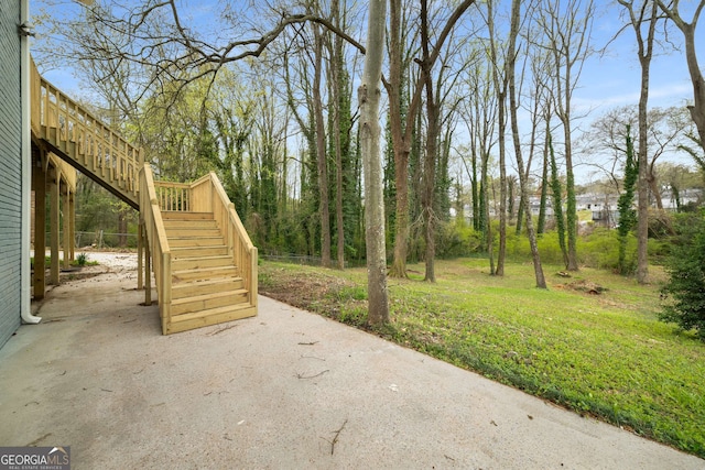 3069 Thrasher Cir, Decatur, GA 30032 - view of yard with stairway and a patio area