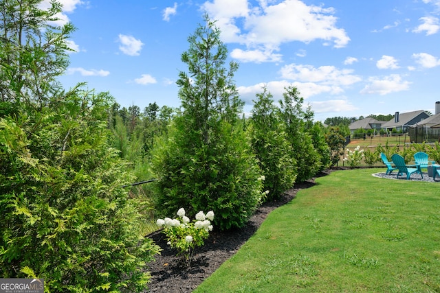 view of yard with fence