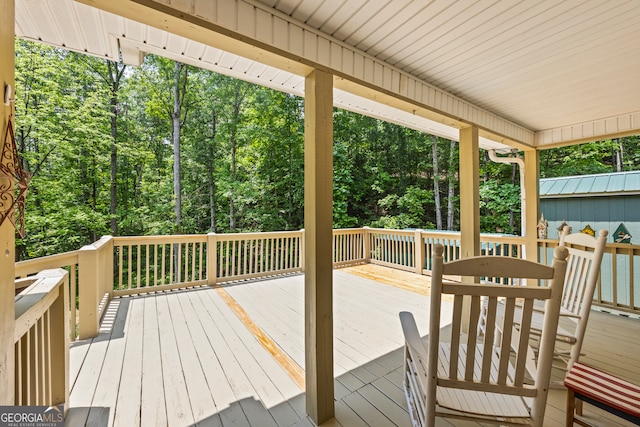 104 Nugget Ln, Ellijay, GA 30540 - deck with a wooded view