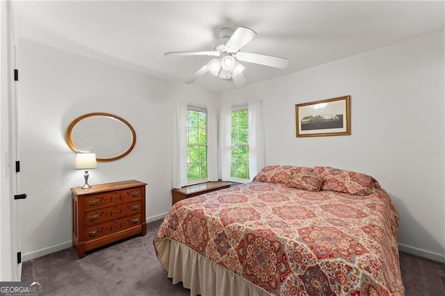 5055 Hamptons Club Dr, Alpharetta, GA 30004 - bedroom with carpet and a ceiling fan