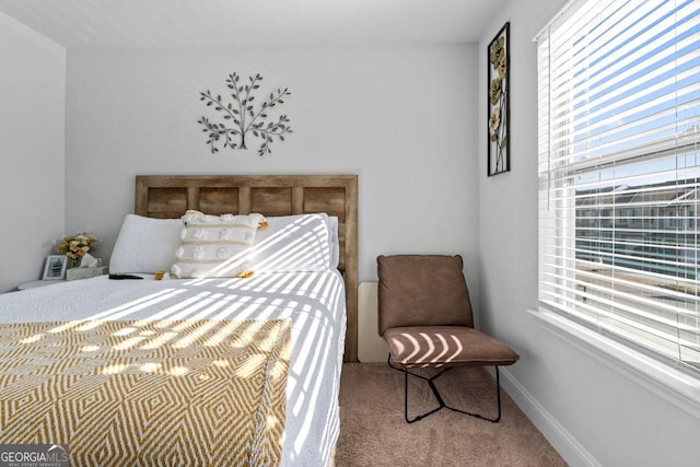 carpeted bedroom with baseboards
