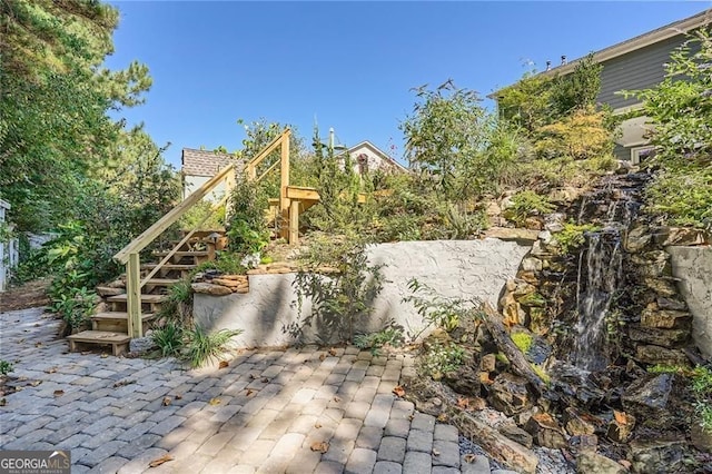 190 Crown Pointe Dr, Dawsonville, GA 30534 - view of patio featuring stairway