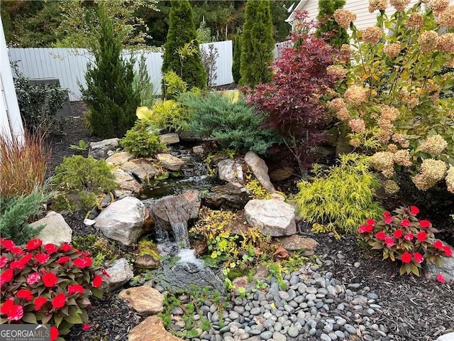 190 Crown Pointe Dr, Dawsonville, GA 30534 - view of yard featuring a garden pond
