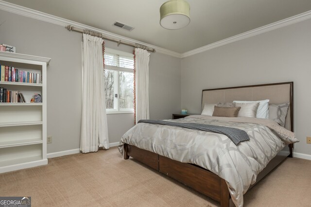 275 Tynebrae Pl, Roswell, GA 30075 - carpeted bedroom with crown molding, connected bathroom, baseboards, and visible vents