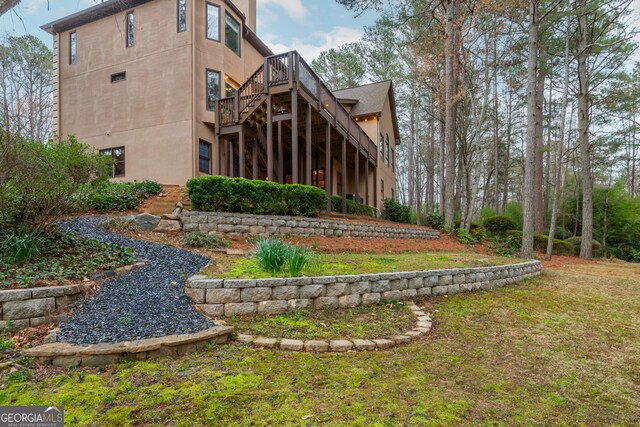 275 Tynebrae Pl, Roswell, GA 30075 - view of yard featuring a deck