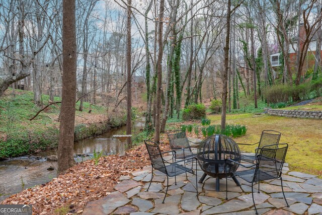 275 Tynebrae Pl, Roswell, GA 30075 - view of patio featuring an outdoor fire pit