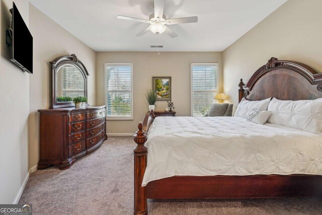 67 Narrowleaf Ln, Dallas, GA 30157 - bedroom featuring carpet flooring, baseboards, multiple windows, and visible vents