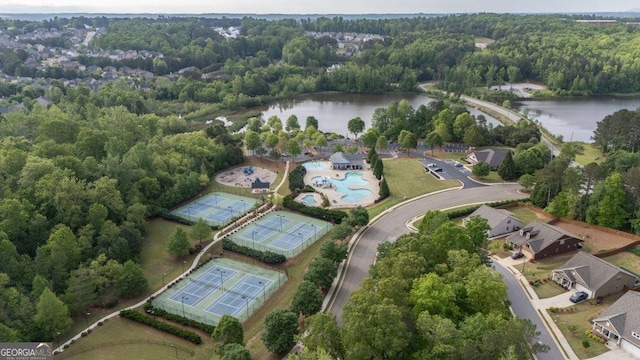 557 Winder Trl, Canton, GA 30114 - aerial overview of property's location with a large body of water