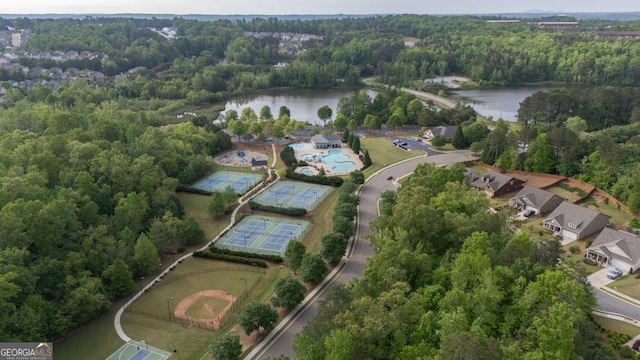 557 Winder Trl, Canton, GA 30114 - aerial view of property and surrounding area with a nearby body of water