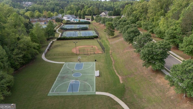 557 Winder Trl, Canton, GA 30114 - aerial view of property and surrounding area featuring a forest