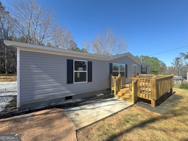 247 Hidden Valley Dr, Alto, GA 30510 - back of property featuring crawl space and a deck