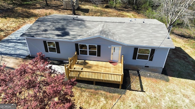 247 Hidden Valley Dr, Alto, GA 30510 - rear view of house with crawl space and a wooden deck