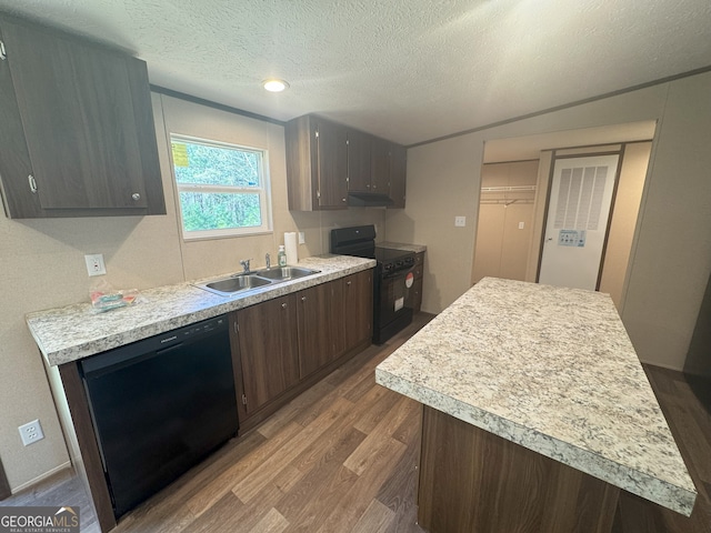 247 Hidden Valley Dr, Alto, GA 30510 - kitchen featuring light countertops, a sink, black appliances, and dark wood finished floors