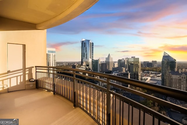 balcony featuring a city view