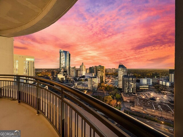 balcony featuring a view of city