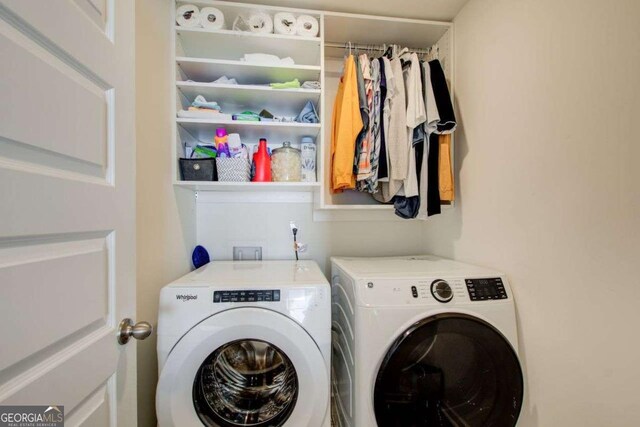 221 Sullivan St, Hampton, GA 30228 - washroom featuring laundry area and washer and dryer