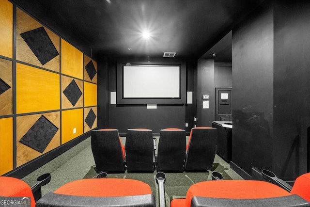 cinema room featuring visible vents