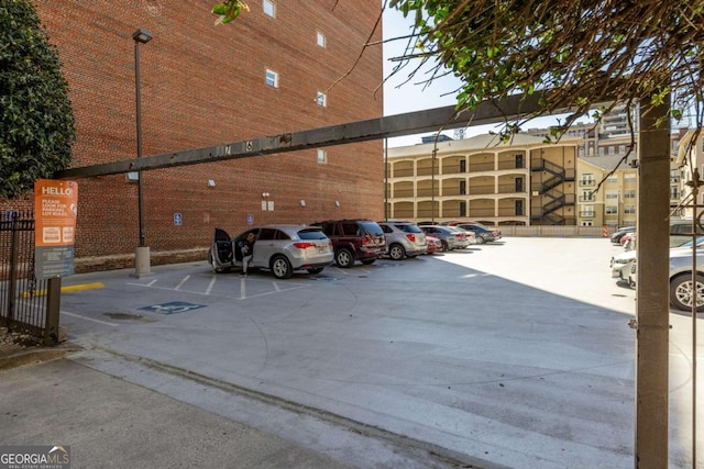 view of covered parking lot