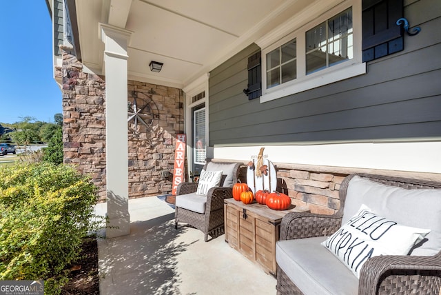view of patio with covered porch