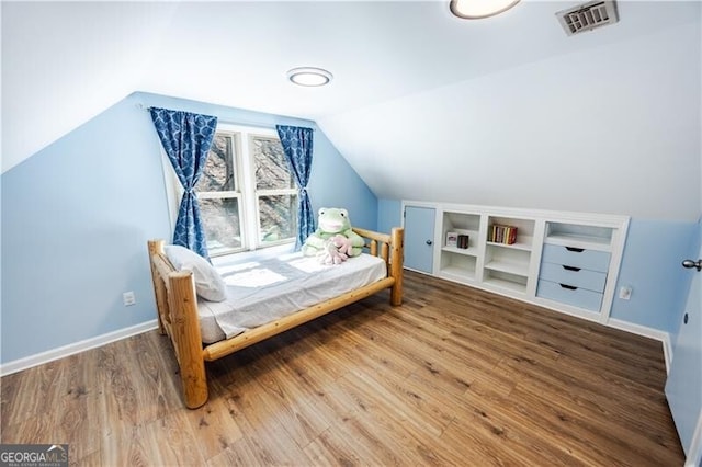 1006 Chestnut Cove Trl, Jasper, GA 30143 - bedroom with wood finished floors, lofted ceiling, and baseboards
