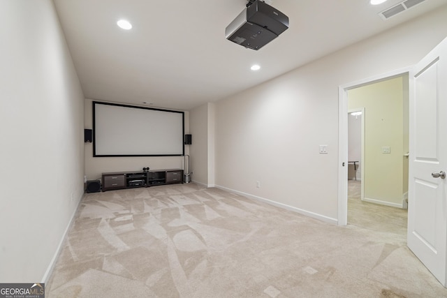 2220 Stirling Bridge Rd, Cumming, GA 30041 - carpeted home theater featuring recessed lighting, baseboards, and visible vents