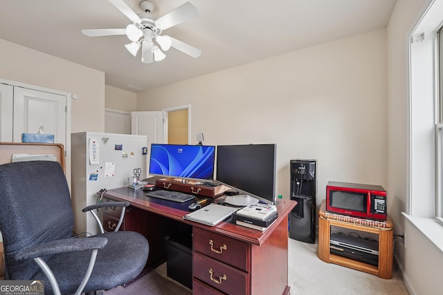 2220 Stirling Bridge Rd, Cumming, GA 30041 - office featuring carpet and a ceiling fan
