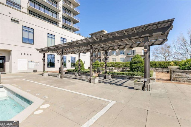 exterior space featuring a pergola