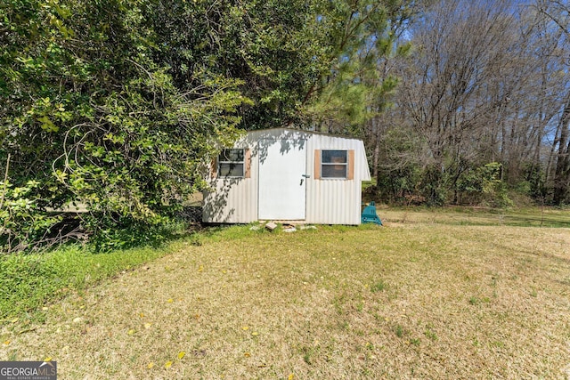view of shed