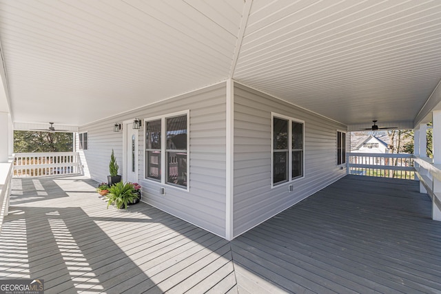deck featuring a porch