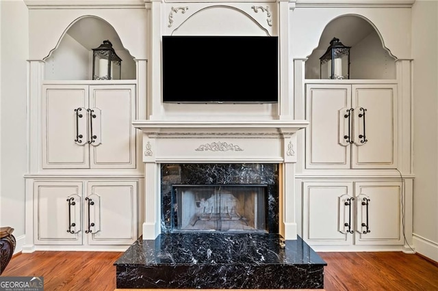 3795 Duckcove Way, Cumming, GA 30041 - detailed view of wood finished floors and a high end fireplace