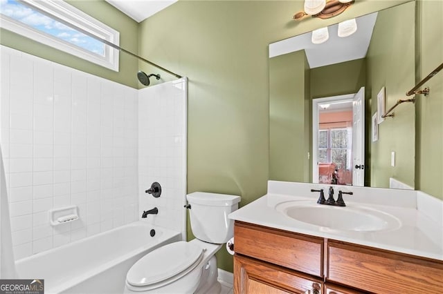 3795 Duckcove Way, Cumming, GA 30041 - full bathroom with shower / bathtub combination, vanity, toilet, and plenty of natural light